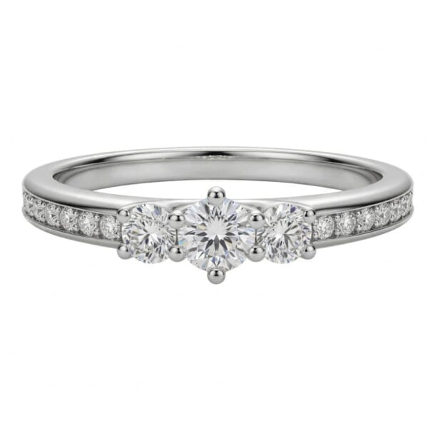 Diamantring i hvitt gull 0,44 ct - ABR00128E